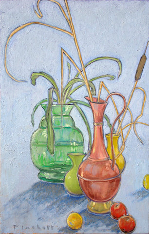 Bulrush & 3 Apples / 4 Vases & 4 Apples