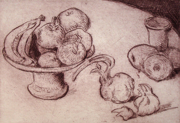 Joseph Plaskett artwork 'Still Life with Garlic' available at Bau-Xi Gallery Toronto, Ontario