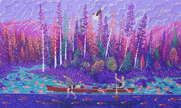 Kyle Scheurmann artwork 'More Fireweed (Salmon)' available at Bau-Xi Gallery Toronto, Ontario