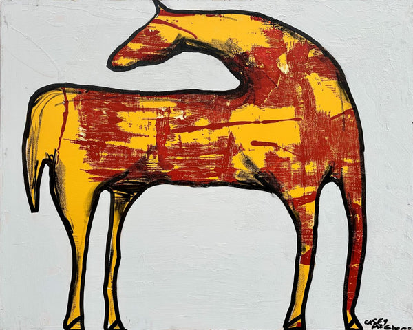 Casey McGlynn artwork 'Yellow and Red Horse' available at Bau-Xi Gallery Toronto, Ontario