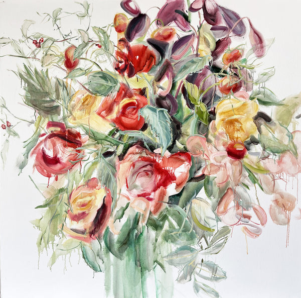 Jamie Evrard artwork 'Red Bouquet' available at Bau-Xi Gallery Vancouver