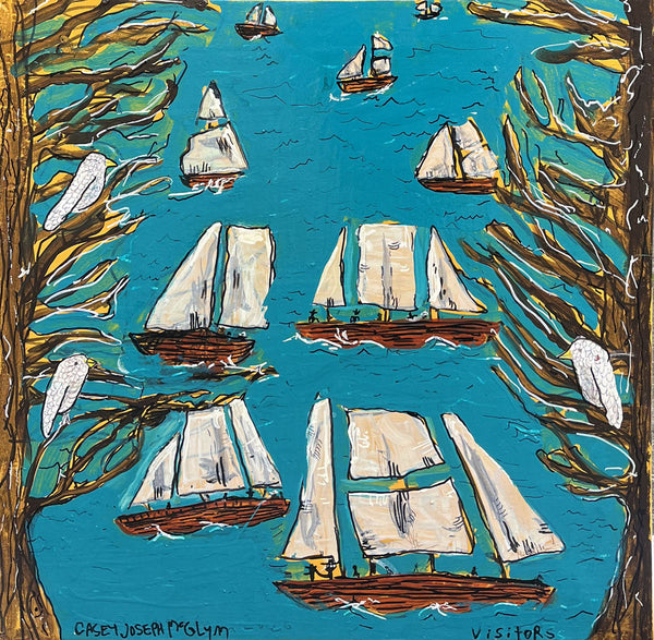 Casey McGlynn artwork 'Visitors' available at Bau-Xi Gallery Vancouver