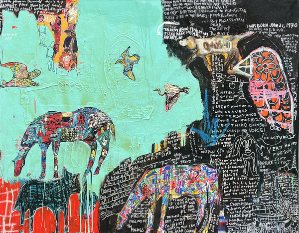 Casey McGlynn artwork 'Basquiat Tribute' available at Bau-Xi Gallery Vancouver