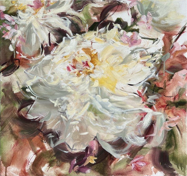 Jamie Evrard artwork 'Peony Study - Burnt Siena' available at Bau-Xi Gallery Vancouver
