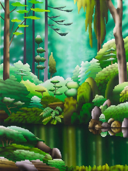 Stone, water, plants