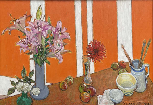 Lily, Red Dahlia, White Rose