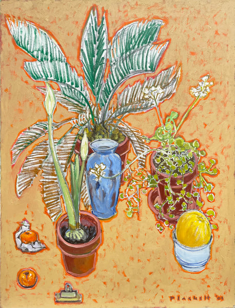 Still Life with Palm, Amaryllis, Melons