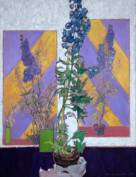 Three Paintings of Delphiniums