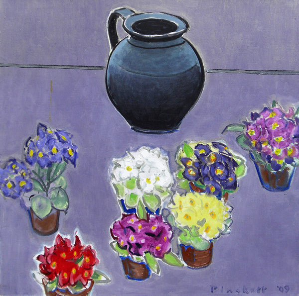 Joseph Plaskett Artwork | Impressionist still life, landscape, and figurative oil paintings, later informed by Modernism, seeing the addition of geometric shapes and abstract elements.