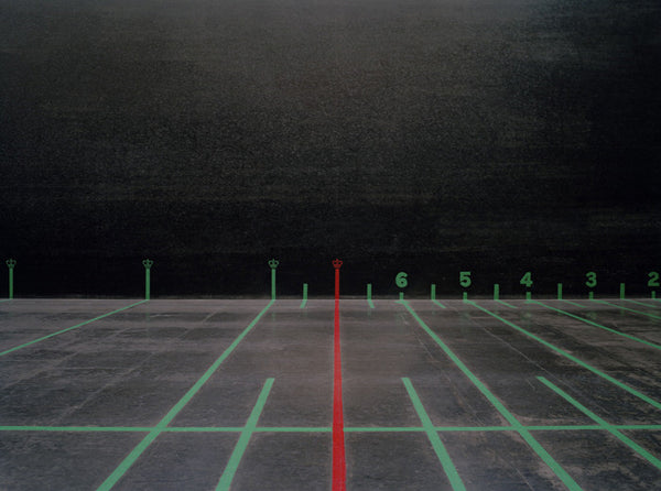 Elliott Wilcox Artwork | Colourful minimal graphic compositions of tennis courts, squash courts, and rock climbing walls.