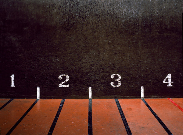 Elliott Wilcox Artwork | Colourful minimal graphic compositions of tennis courts, squash courts, and rock climbing walls.