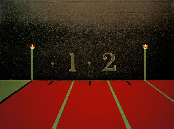 Elliott Wilcox Artwork | Colourful minimal graphic compositions of tennis courts, squash courts, and rock climbing walls.