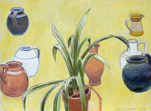 Joseph Plaskett Artwork | Impressionist still life, landscape, and figurative oil paintings, later informed by Modernism, seeing the addition of geometric shapes and abstract elements.