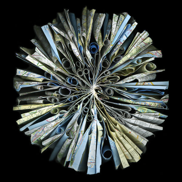 Cara Barer Artwork | Colourful and monochromatic photography orbs circular and organic abstract book art sculpture.