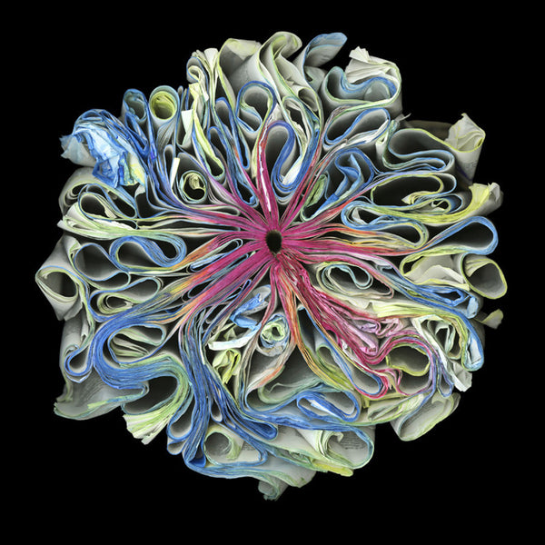 Cara Barer Artwork | Colourful and monochromatic photography orbs circular and organic abstract book art sculpture.