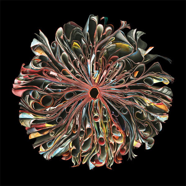 Cara Barer Artwork | Colourful and monochromatic photography orbs circular and organic abstract book art sculpture.