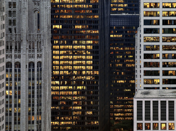 Michael Wolf Artwork | Dramatic muted large-format architectural photographs of Hong Kong Chicago and Paris, portraits from the Tokyo subway.