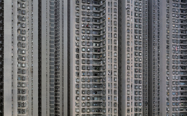 Michael Wolf Artwork | Dramatic muted large-format architectural photographs of Hong Kong Chicago and Paris, portraits from the Tokyo subway.