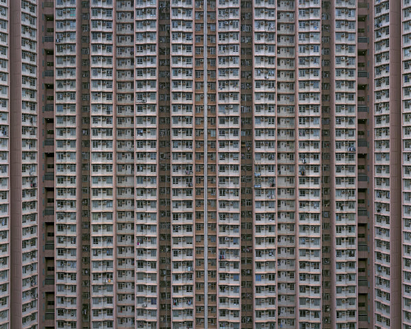 Michael Wolf Artwork | Dramatic muted large-format architectural photographs of Hong Kong Chicago and Paris, portraits from the Tokyo subway.
