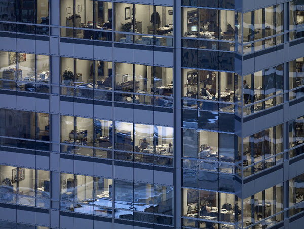 Michael Wolf Artwork | Dramatic muted large-format architectural photographs of Hong Kong Chicago and Paris, portraits from the Tokyo subway.