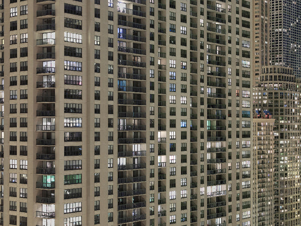 Michael Wolf Artwork | Dramatic muted large-format architectural photographs of Hong Kong Chicago and Paris, portraits from the Tokyo subway.