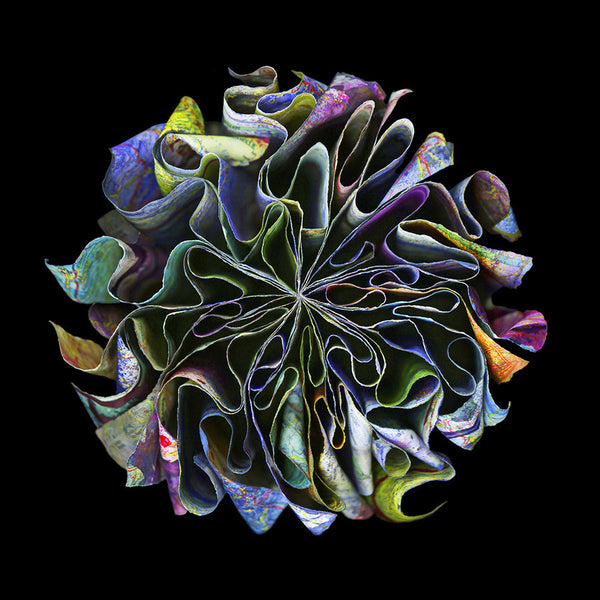 Cara Barer Artwork | Colourful and monochromatic photography orbs circular and organic abstract book art sculpture.