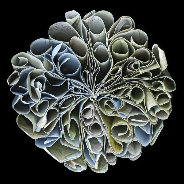 Cara Barer Artwork | Colourful and monochromatic photography orbs circular and organic abstract book art sculpture.