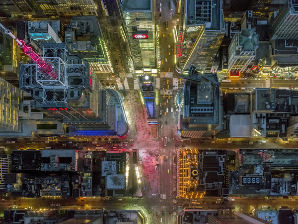 Jeffrey Milstein Artwork | Colourful, dramatic, graphic, and geometric aerial photographs of New York, Paris, London, Versailles, and Los Angeles.
