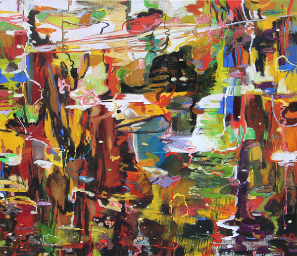 David T. Alexander Artwork | Colourful abstracts of water reflections and landscape paintings.