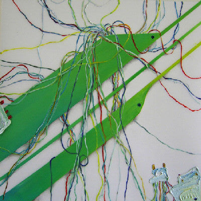 Lisa Birke - Technabstract 1, Oil on Mylar, Framed in Black with Glass, - Bau-Xi Gallery