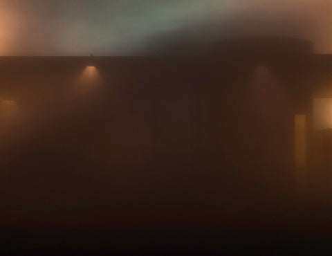 Night View Detail Obstructed by Fog, Glass House - Available in 3 Sizes