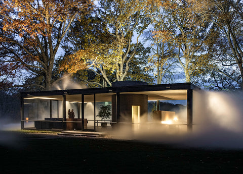 Angled View of Glass House at Night - Available in 3 Sizes