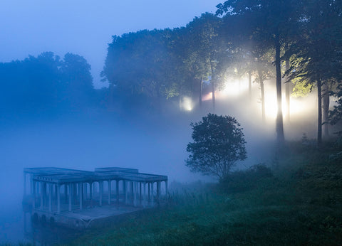 Blue Temple Fog, Glass House - Available in 3 Sizes