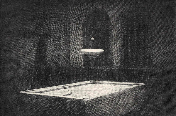 Hugh Mackenzie artwork 'Pool Table' available at Bau-Xi Gallery Toronto, Ontario