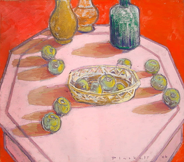 Joseph Plaskett Artwork | Impressionist still life, landscape, and figurative oil paintings, later informed by Modernism, seeing the addition of geometric shapes and abstract elements.