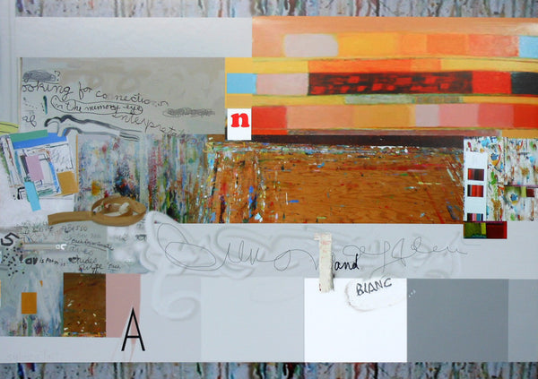 Sylvia Tait - Wall Piece 5, Mixed Media, Framed in White with Glass, - Bau-Xi Gallery