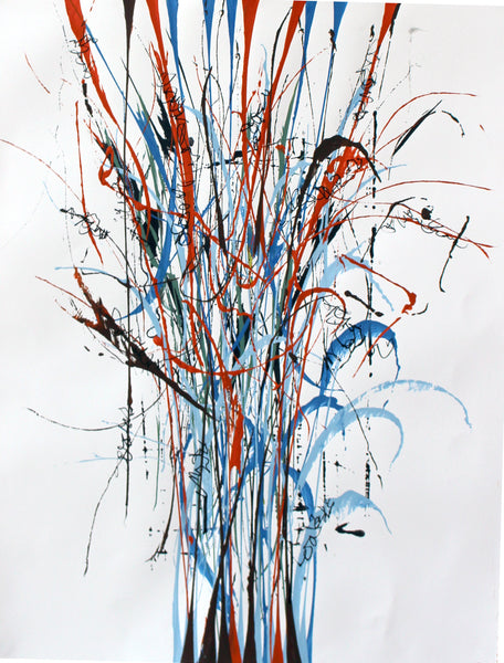 Pat O'Hara Artwork | Colourful, gestural abstractions composed of drips and splatters of paint.