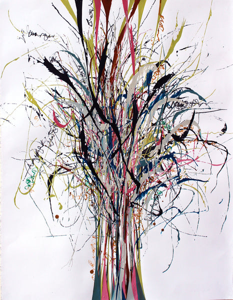 Pat O'Hara Artwork | Colourful, gestural abstractions composed of drips and splatters of paint.