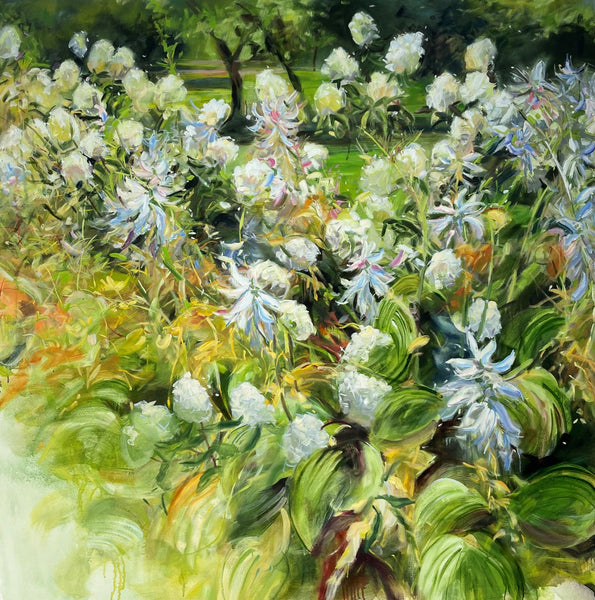 Jamie Evrard artwork 'Green Garden with Fireflies' available at Bau-Xi Gallery Vancouver