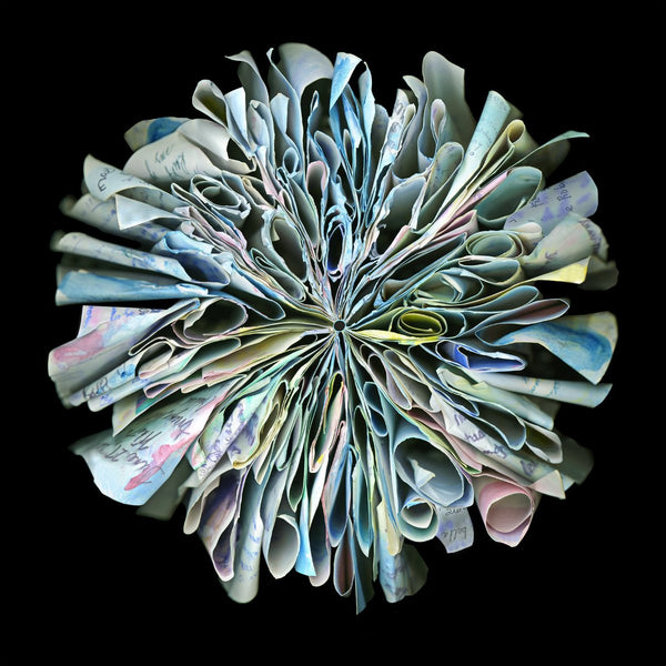 Cara Barer Artwork | Colourful and monochromatic photography orbs circular and organic abstract book art sculpture.