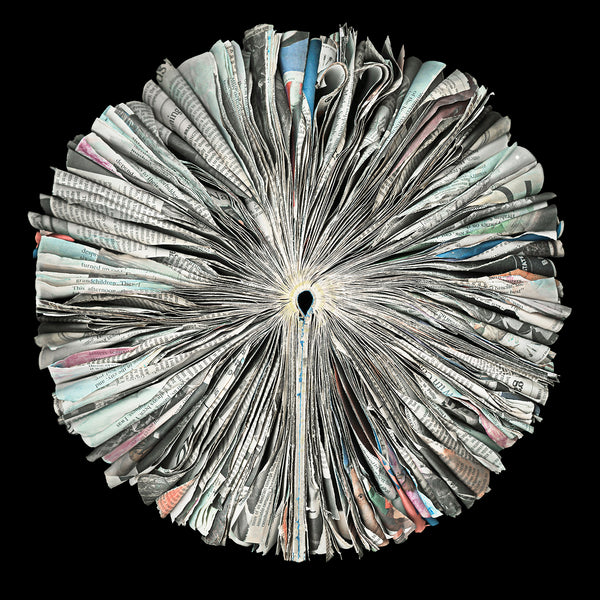 Cara Barer Artwork | Colourful and monochromatic photography orbs circular and organic abstract book art sculpture.