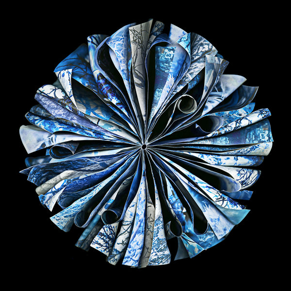 Cara Barer Artwork | Colourful and monochromatic photography orbs circular and organic abstract book art sculpture.