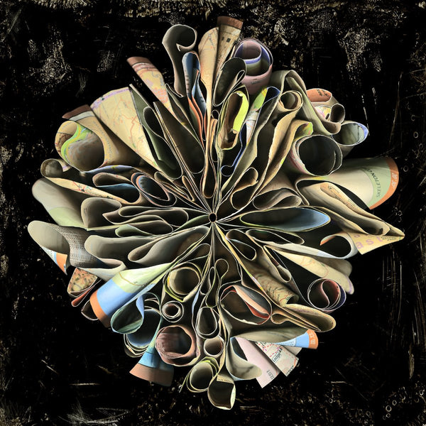 Cara Barer Artwork | Colourful and monochromatic photography orbs circular and organic abstract book art sculpture.