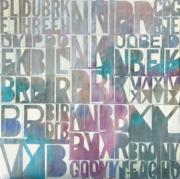 Bratsa Bonifacho Artwork |Colourful and monochromatic abstract geometric text-based paintings.