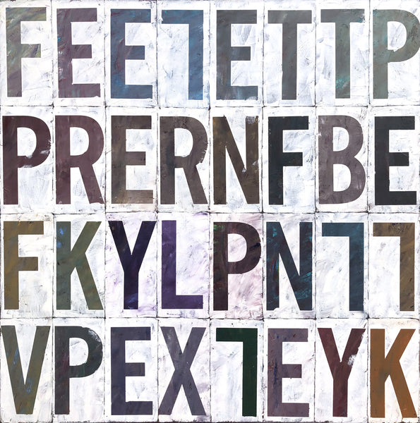 Bratsa Bonifacho Artwork |Colourful and monochromatic abstract geometric text-based paintings.