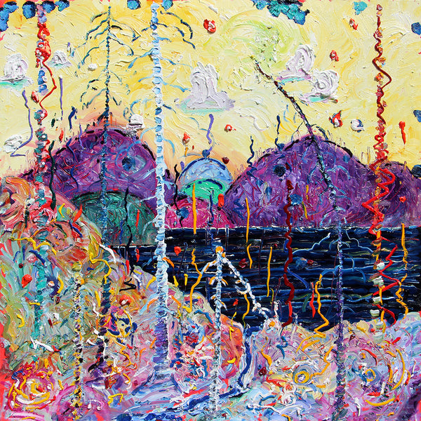Alex Cameron Artwork | Colourful, textured, sculptural and abstracted landscape paintings.