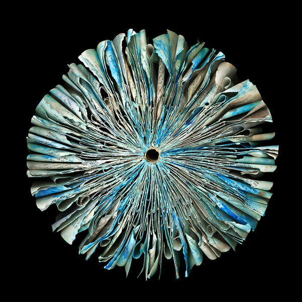 Cara Barer Artwork | Colourful and monochromatic photography orbs circular and organic abstract book art sculpture.