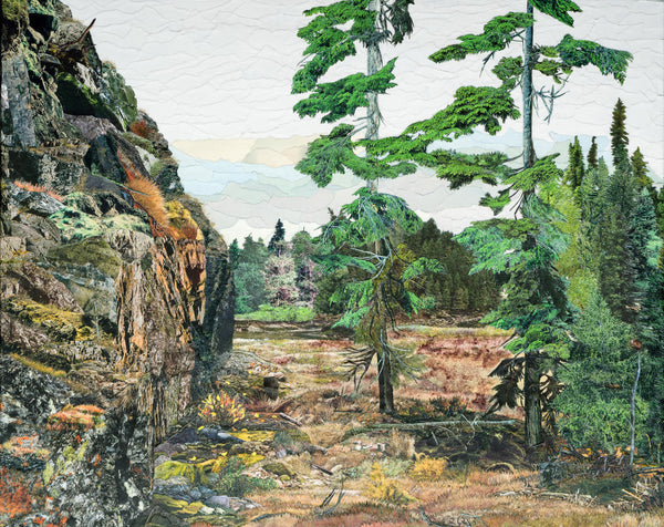 SSNAP 2017 Winners - Katherine MacNeill - Offroad East of Oyama BC, Paper Collage on Canvas, - Bau-Xi Gallery