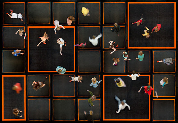 Katrin Korfmann Artwork | Vibrant, colourful, sometimes monochromatic, aerial composite photographs of human interactions in public spaces.