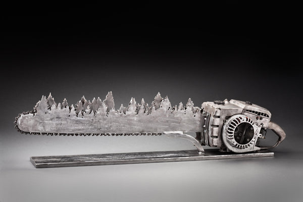 SSNAP 2017 Winners - Peter McFarlane - Reclaim Saw, Chainsaw, steel and aluminum sculpture, - Bau-Xi Gallery